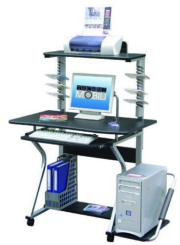 Techni Mobili Mobile Upright MDF Computer Desk  Graphite