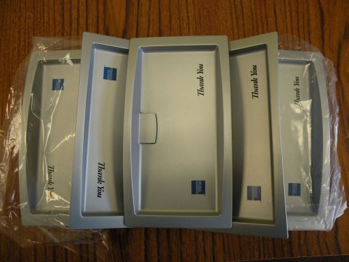 NEW Check Presenter Credit Card Holders Bill Receipt Restaurant Trays Silver X5