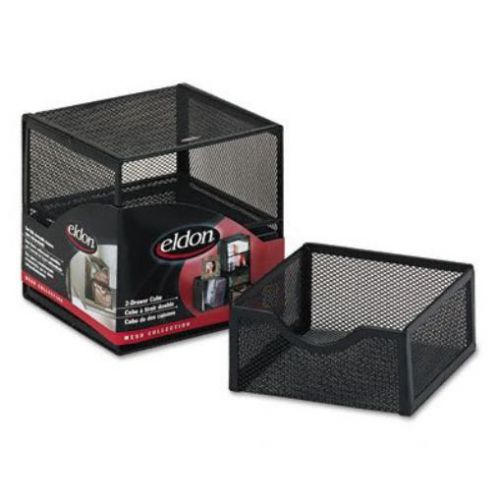 Rolodex Black Mesh Desktop Organization Cube FG9E5600BLA