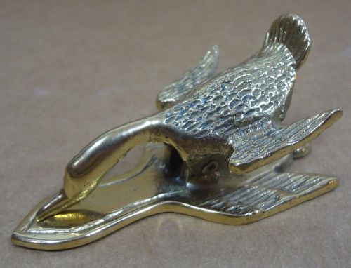 BRASS GOOSE DUCK BIRD PAPER CLIP WEIGHT (VINTAGE)