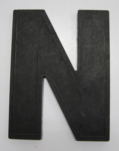 Vtg Wagner Sign Letter &#034;N&#034; Marquee Display Black Plastic Hanging Industrial