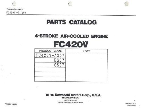 KAWASAKI  FC420V  AIR COOLED  ENGINES  PARTS  MANUAL XX