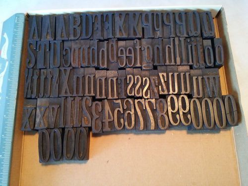 VINTAGE ANTIQUE 70+ PIECES FOUNDRY TYPE SET  LETTERPRESS   RARE !