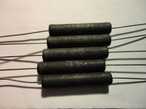 5PCS DALE RS10- .5 OHM-10WATT-1% WIRE WOUND POWER RESISTOR