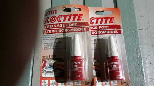 X2 LOCTITE 2701 THREADLOCKER 5mL Bottle High Strength NEW THREAD LOCKER NUT BOLT