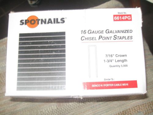 reduce 30% SpotNails 6614PG-10M 16GA staples 7/16&#034; CR 1-3/4&#034; Length -box of 5000