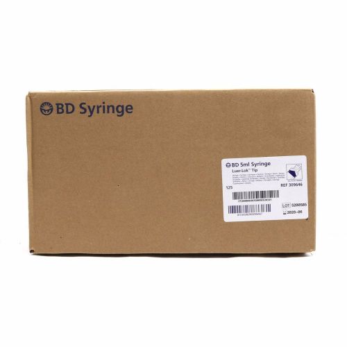 Becton-dickinson 5 cc syringe, sterile, luer lock, box of 125 for sale