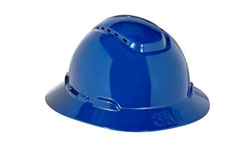 3M Full Brim Hard Hat H-810V, 4-Point Ratchet Suspension, Vented, Navy Blue