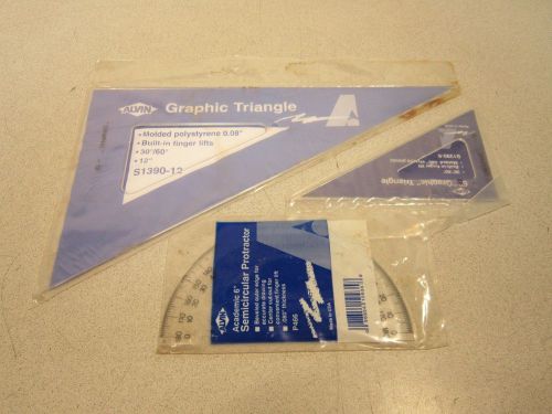 Alvin 12&#034; Graphic Triangle, 6&#034; Graphic Triangle, and 6&#034; Semicircular Protractor