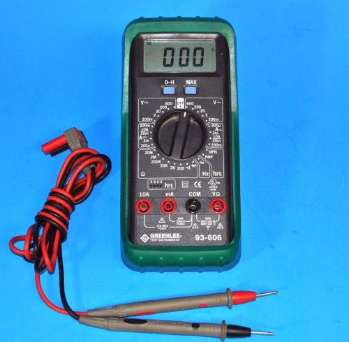 GREENLEE MODEL 93-606 DIGITAL MULTIMETER VOLTAGE TESTER