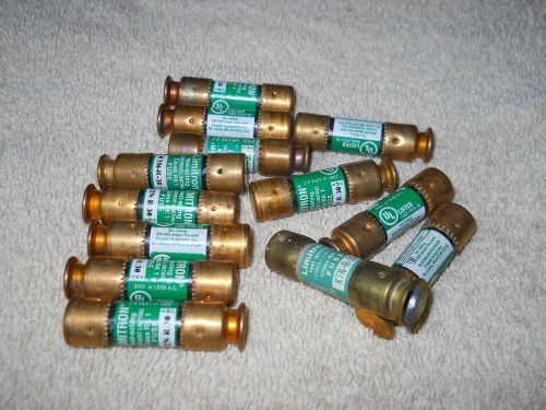 13) NEW KTN-R-30 MIL-Spec Fuses, 30 Amps, 250 Volts, Size 1.5&#034; x 0.41&#034;