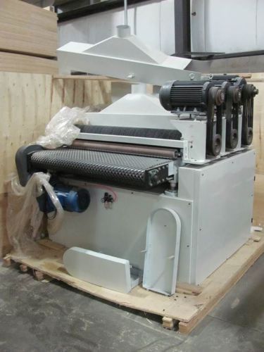 3 Head/48&#034; Belt Feed  Hardwood Floor Wire Brush Finish Machine