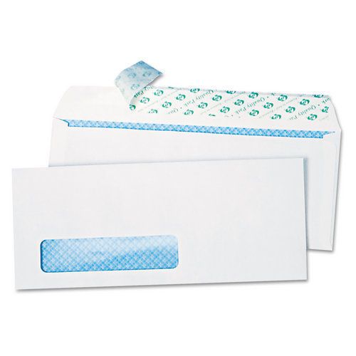 Quality Park QUA69222B White Redi-Strip Security Tinted Window Envelope,