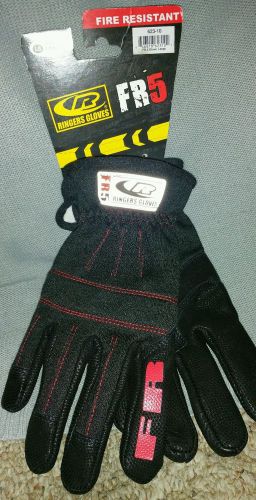 NEW Ringers Gloves FR5 Black cuff Fire &amp; EMS Size Large fire resistant proof