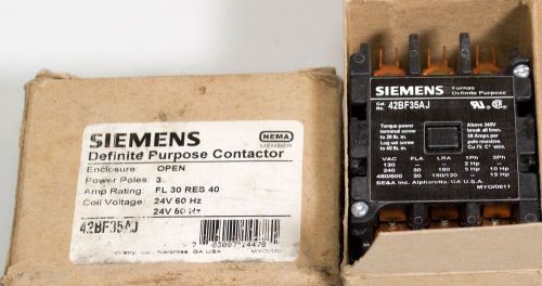 TWO - Siemens 42BF35AJ Definite Purpose Contactor 3 Pole 24V 60/50Hz