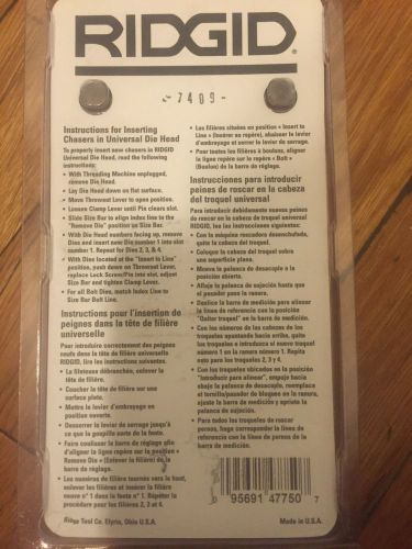 Ridgid 47750 1&#034;-2&#034; NPT Alloy Steel UNV Right Hand