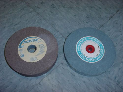 Lot of 2 Grinding Wheels Niagara Carborundum H3oF and Norton 57A80-N7VBE 6 x1