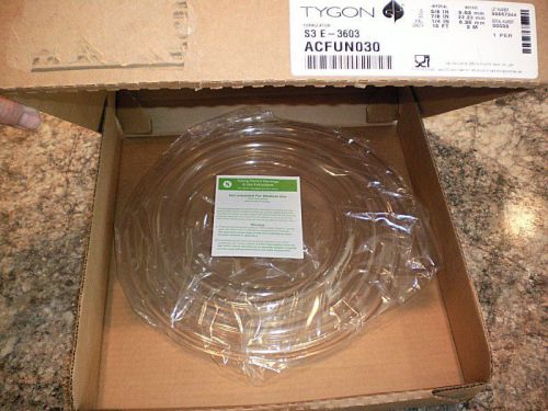 New TYGON S3 E-3603 Tubing, 3/8 I.D., 7/8 O.D.,10 ft., Clear, Flexible ACFUN030