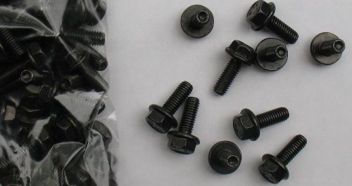 M6-1.0 x 16mm Hex Flange Bolt Black Zinc Coated Full Thread Class 8.8 - 25 pcs