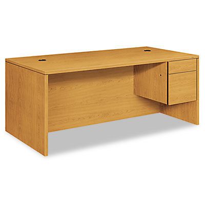 10500 series large &#034;l&#034; or &#034;u&#034; right 3/4-height ped desk, 72 x 36, harvest for sale