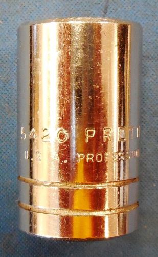 Proto J5420 5/8&#034; Standard Chrome Socket, 1/2&#034; Drive, 12 Point, Excellent, USA