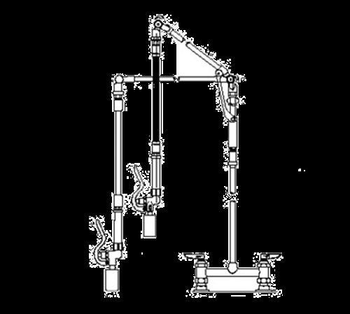 T&amp;S Brass B-0127 Pre-Rinse Unit 8&#034; center deck faucet under sink 1/4&#034; IPS...