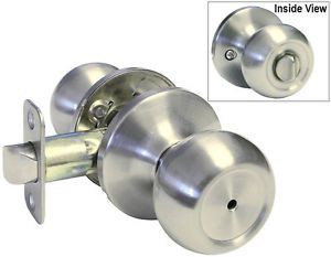 Privacy Satin Nickel Round Knob knobs Door No Lock locks brushed bedroom lever