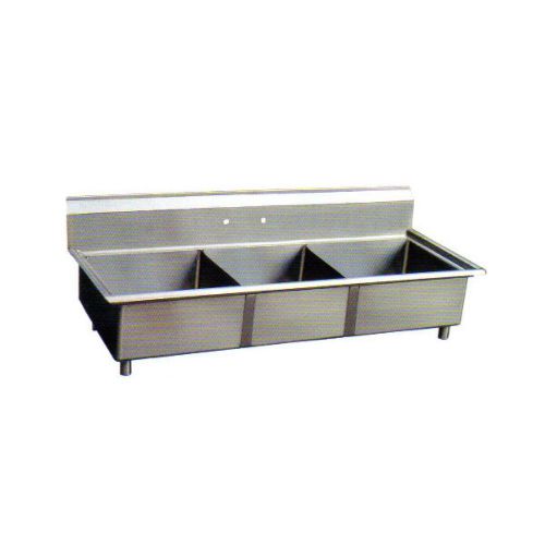 Sapphire SMS1416-3, 14x16-Inch 3-Compartment Stainless Steel Sink