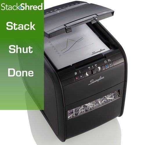 Swingline Paper Shredder, Stack-and-Shred 80X Auto Feed, Cross-Cut, 80 Sheets, 1