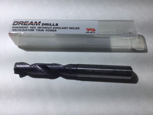 3/8&#034; YG1 CARBIDE DREAM DRILL CARBIDE DREAM DRILLS STUB DH423024F 3XD TIALN