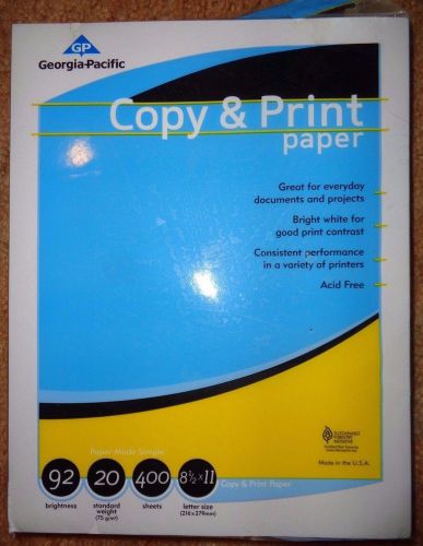 GP Copy &amp; Print Paper, 8.5 x 11 Inches Letter Size, 92 Bright White, 400 New