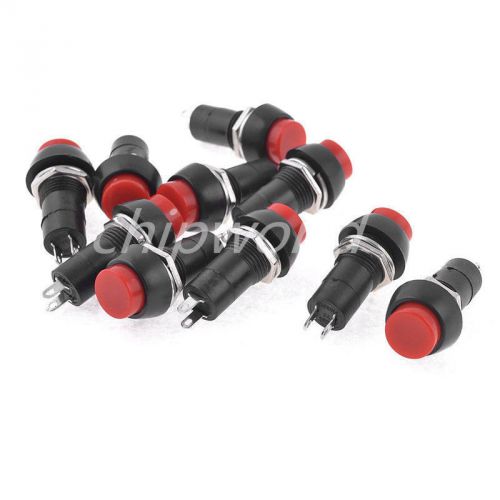 10pcs 12V  PBS-11A PBS-305A Push Button Switch Self-locking Car Dash Light Red