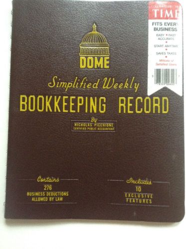 Vtg Dome Simplified Weekly Bookkeeping Record Nicholas Picchione CPA #600  1990