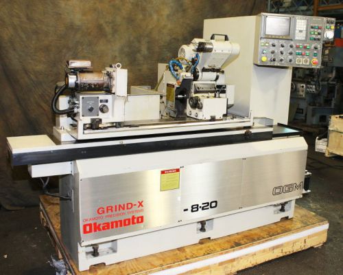 8&#034; Swg 20&#034; cc Okamoto OGM-820U OD GRINDER, FANUC POWERMATE CONTROL, MDI, I.D. AT