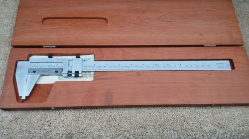 MINT VINTAGE SCHERR TUMICO USA No. 16 0185 VERNIER 0&#034;-12&#034; CALIPER W/WOOD BOX