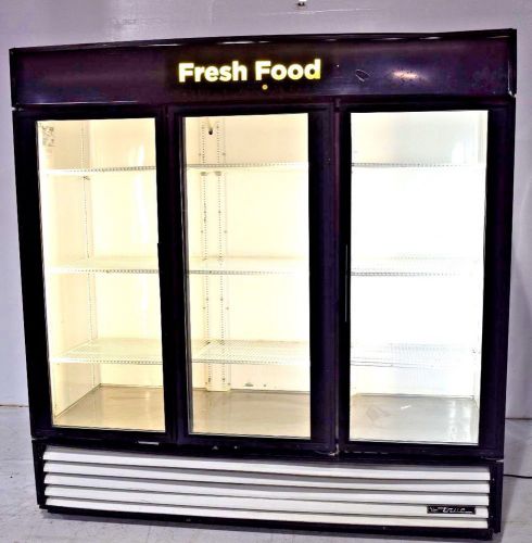 True 3 Door Glass Cooler with Metal Racks