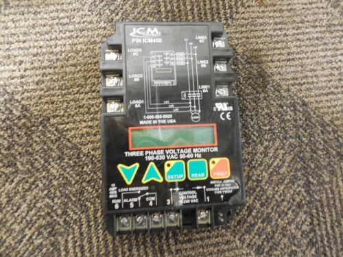 Icm controls three phase voltage monitor icm450 10a a amps 190-630vac for sale