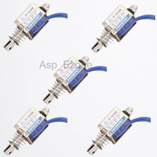 5pcs DC12V 500mA 4N/10mm Pull Push Type JF-0520B Solenoid Electromagnet Magnet