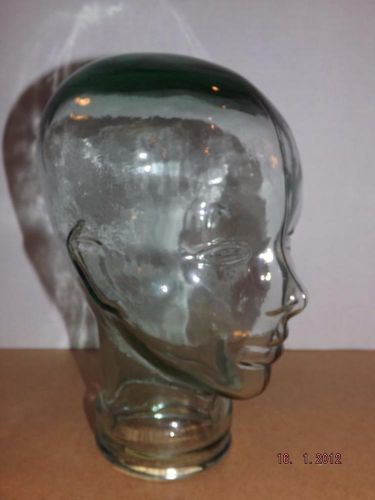 WONDERFUL~CLEAR GREEN~GLASS~MANNEQUIN HEAD~DISPLAY~MAN OR WOMAN~11&#034;