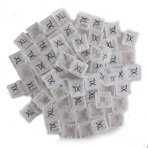 20pcs square hanger sizer garment markers &#034;xl&#034;plastic size marker tags for sale