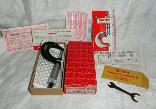 Older Starrett Micrometer Caliper Still in Box w/Instructions Guarantee Wrench