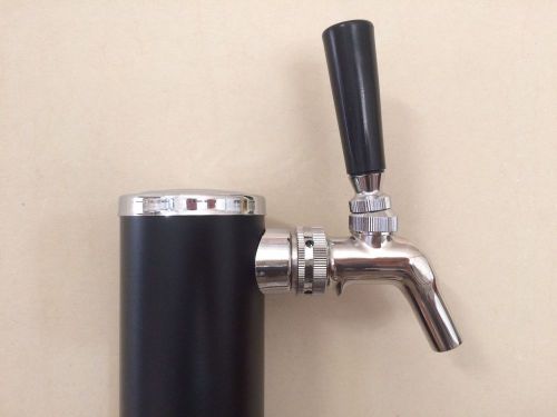 Single Tap Draft Beer 2&#034; Tower - Black Powder Coat- Bar Pub Kegerator Keg Faucet