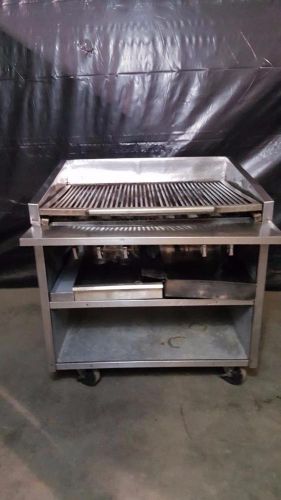 Natural Gas 36&#034; Floor Model Charbroiler w/ Cabinet Base