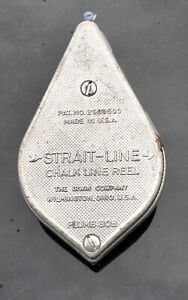 Vintage Metal Irwin Straight-Line Chalk Line Reel Plumb Bob Made in USA