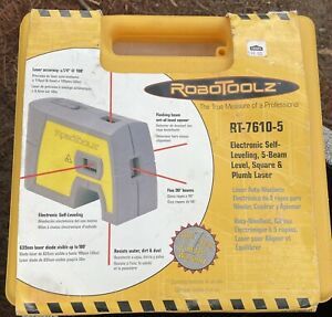 Electronic Self-Leveling, 5-Beam Laser Robotoolz untested with case tool