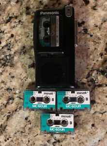 Panasonic RN-502 VAS SLE Micro Cassette Recorder Player w/ 4 60 Min Tapes!
