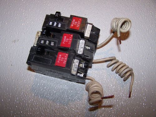 USED 3 15 Amp 120 Volt General-Electric GFIC Circuit Breaker