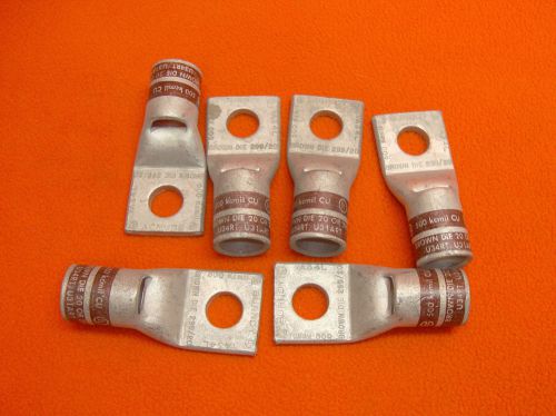 6 lot new burndy hylug ya34l copper compression terminal 500 kcmil 5/8 ya34 l for sale