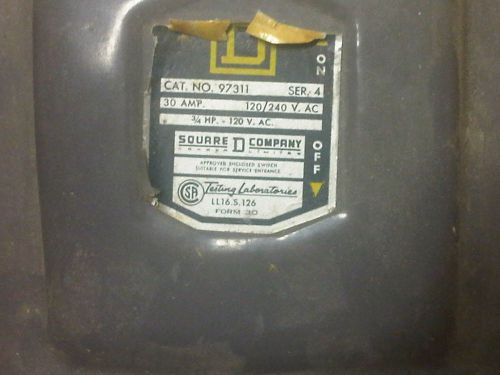 Square D 97311 Fuse Disconect 30AMP 120/240V