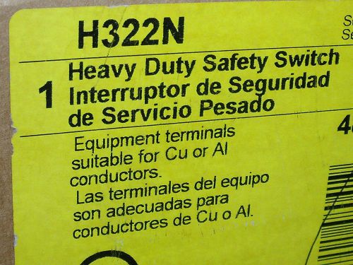 # 1253 Square D  Fusible H322N 2 Pole  60 AMP  240 Volt Disconnect 2 Pole NIB